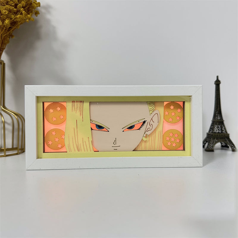 Anime theme RGB paper carving lamp, multi-color mode, remote control dimming