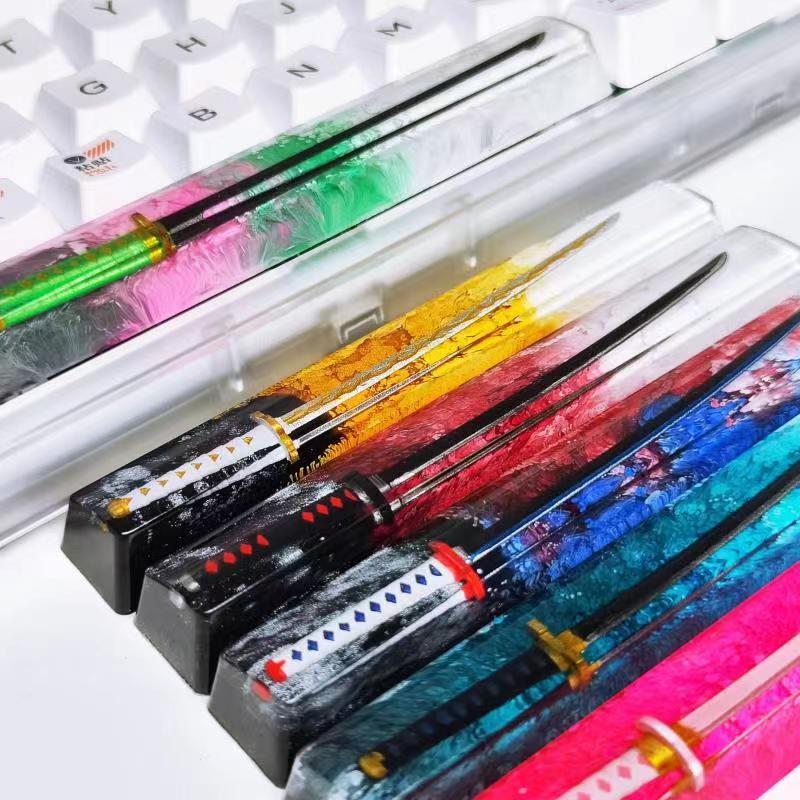 Tanjiro Kamado & More Anime Character Elements - High-Quality Mechanical Keyboard, Resin-Crafted Space Bar Keycap