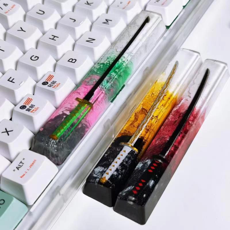Tanjiro Kamado & More Anime Character Elements - High-Quality Mechanical Keyboard, Resin-Crafted Space Bar Keycap