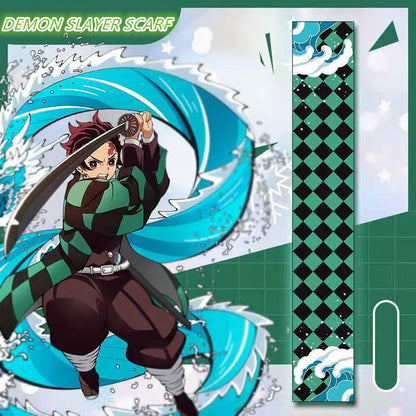Anime-style Winter Scarf, Tanjiro, Nezuko and Other Characters Theme, Ultra-Soft Fleece Warm Scarf