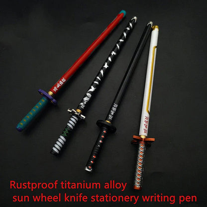 Kamado Tanjirou & Multi-Anime Characters Nichirin Sword - Shaped Zinc Alloy Pens