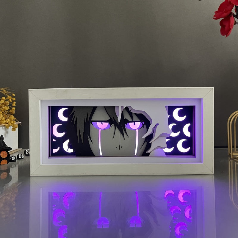 Anime theme RGB paper carving lamp, multi-color mode, remote control dimming