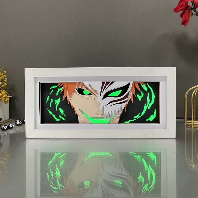 Anime theme RGB paper carving lamp, multi-color mode, remote control dimming