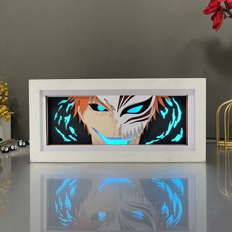Anime theme RGB paper carving lamp, multi-color mode, remote control dimming