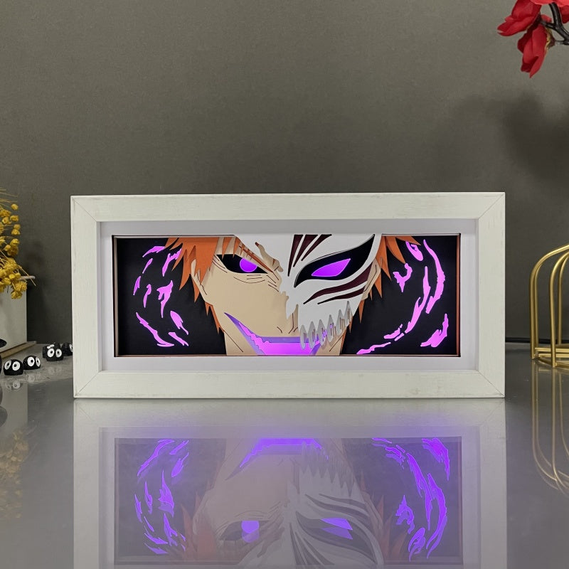 Anime theme RGB paper carving lamp, multi-color mode, remote control dimming