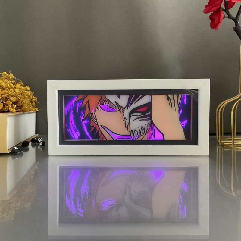 Anime theme RGB paper carving lamp, multi-color mode, remote control dimming