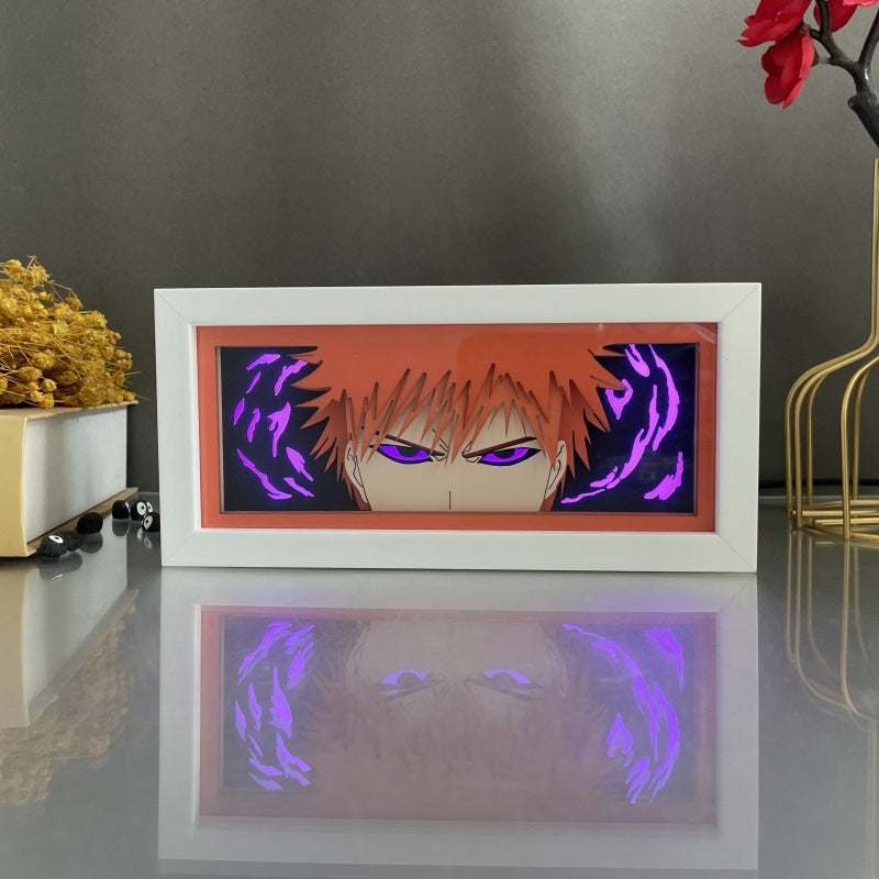 Anime theme RGB paper carving lamp, multi-color mode, remote control dimming