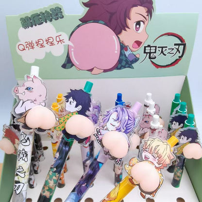 Tanjiro Kamado & More Anime Characters Butt-Squeezing Stress Relief Press Ballpoint Pen