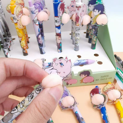 Tanjiro Kamado & More Anime Characters Butt-Squeezing Stress Relief Press Ballpoint Pen