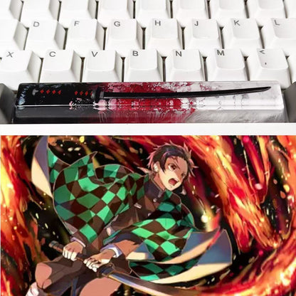 Tanjiro Kamado & More Anime Character Elements - High-Quality Mechanical Keyboard, Resin-Crafted Space Bar Keycap