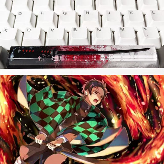Tanjiro Kamado & More Anime Character Elements - High-Quality Mechanical Keyboard, Resin-Crafted Space Bar Keycap