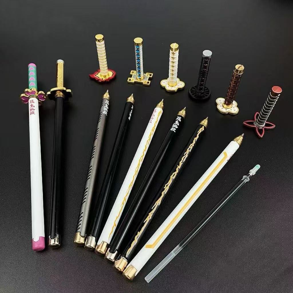 Kamado Tanjirou & Multi-Anime Characters Nichirin Sword - Shaped Zinc Alloy Pens