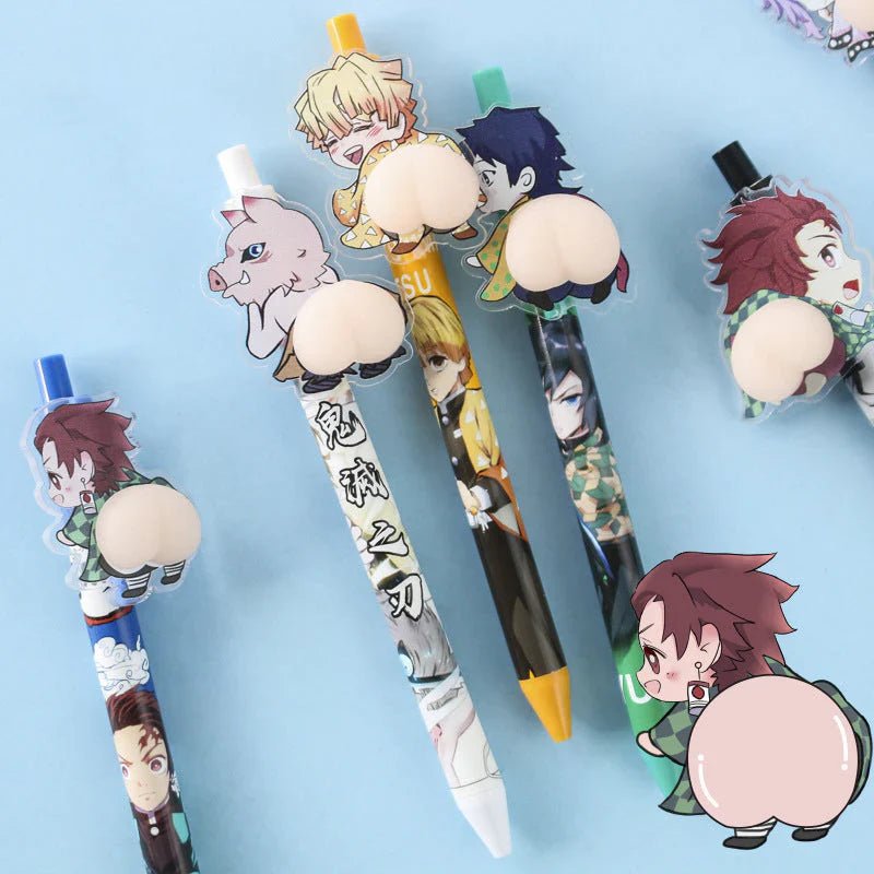 Tanjiro Kamado & More Anime Characters Butt-Squeezing Stress Relief Press Ballpoint Pen