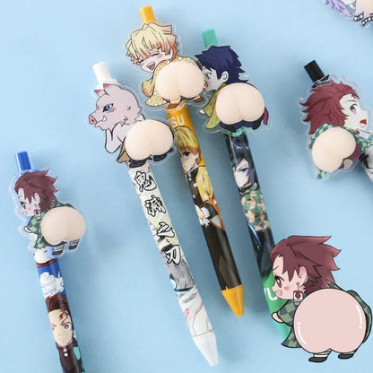 Tanjiro Kamado & More Anime Characters Butt-Squeezing Stress Relief Press Ballpoint Pen