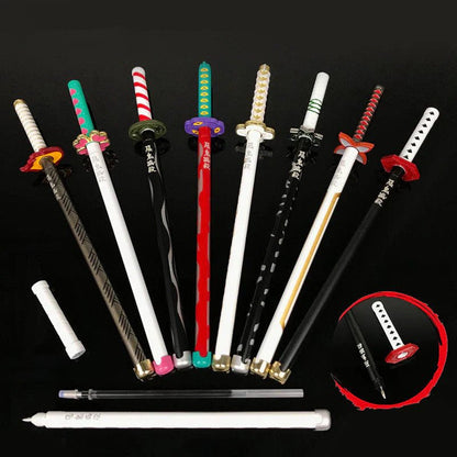 Kamado Tanjirou & Multi-Anime Characters Nichirin Sword - Shaped Zinc Alloy Pens