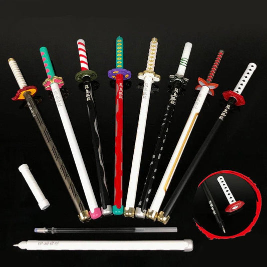 Kamado Tanjirou & Multi-Anime Characters Nichirin Sword - Shaped Zinc Alloy Pens