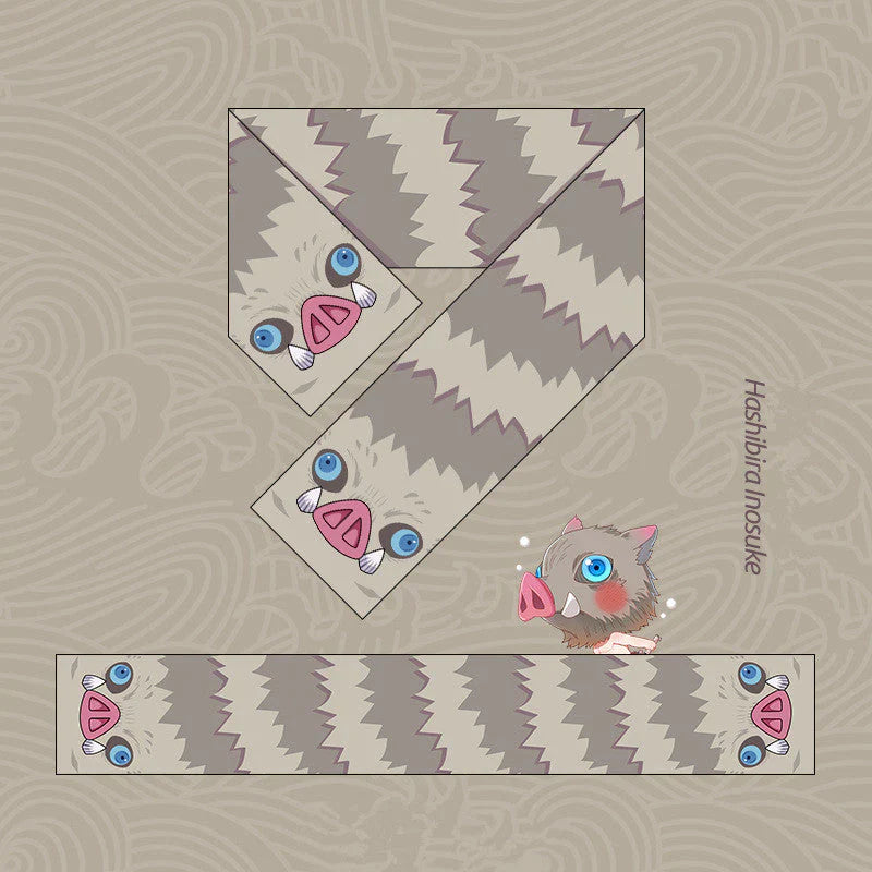 Anime-style Winter Scarf, Tanjiro, Nezuko and Other Characters Theme, Ultra-Soft Fleece Warm Scarf