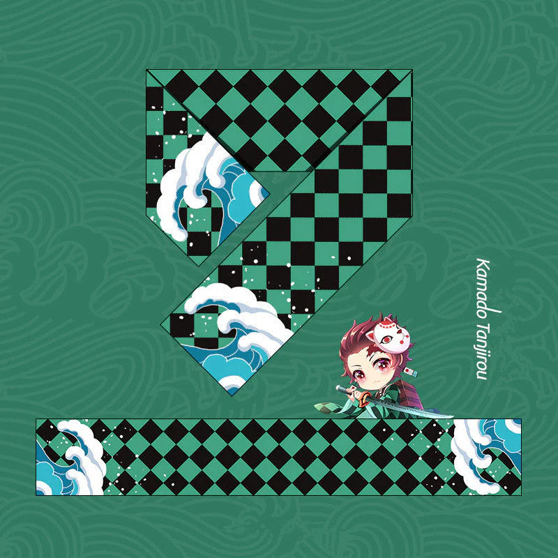Anime-style Winter Scarf, Tanjiro, Nezuko and Other Characters Theme, Ultra-Soft Fleece Warm Scarf