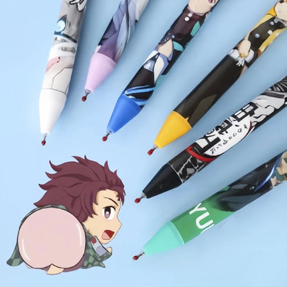 Tanjiro Kamado & More Anime Characters Butt-Squeezing Stress Relief Press Ballpoint Pen