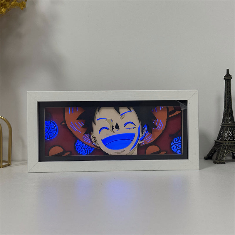 Anime theme RGB paper carving lamp, multi-color mode, remote control dimming