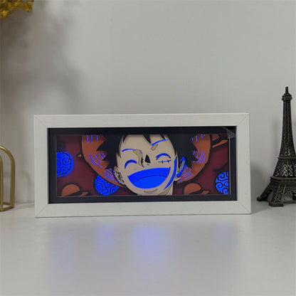 Anime theme RGB paper carving lamp, multi-color mode, remote control dimming