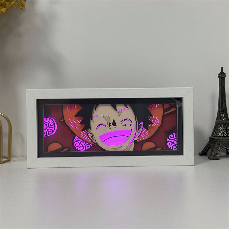 Anime theme RGB paper carving lamp, multi-color mode, remote control dimming