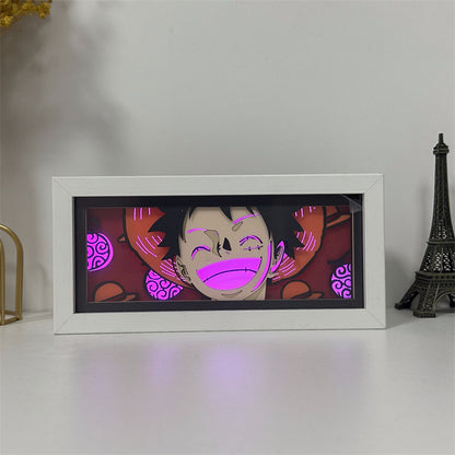 Anime theme RGB paper carving lamp, multi-color mode, remote control dimming