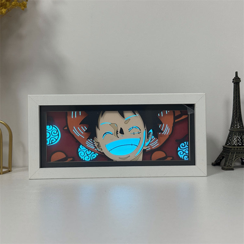 Anime theme RGB paper carving lamp, multi-color mode, remote control dimming