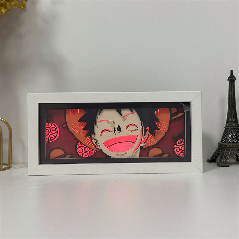 Anime theme RGB paper carving lamp, multi-color mode, remote control dimming