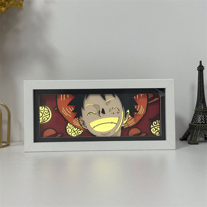 Anime theme RGB paper carving lamp, multi-color mode, remote control dimming