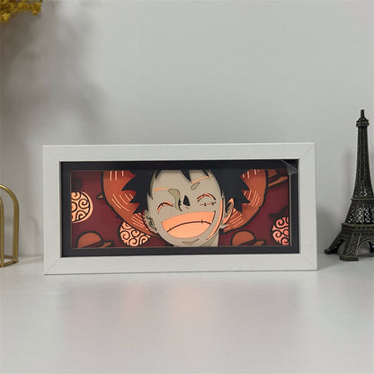 Anime theme RGB paper carving lamp, multi-color mode, remote control dimming