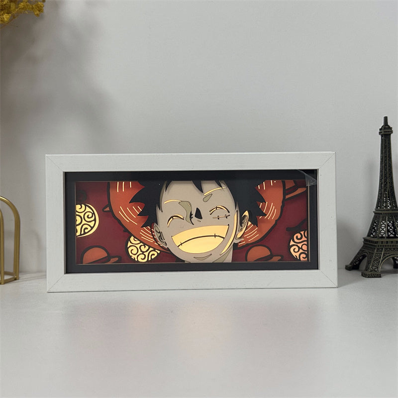 Anime theme RGB paper carving lamp, multi-color mode, remote control dimming