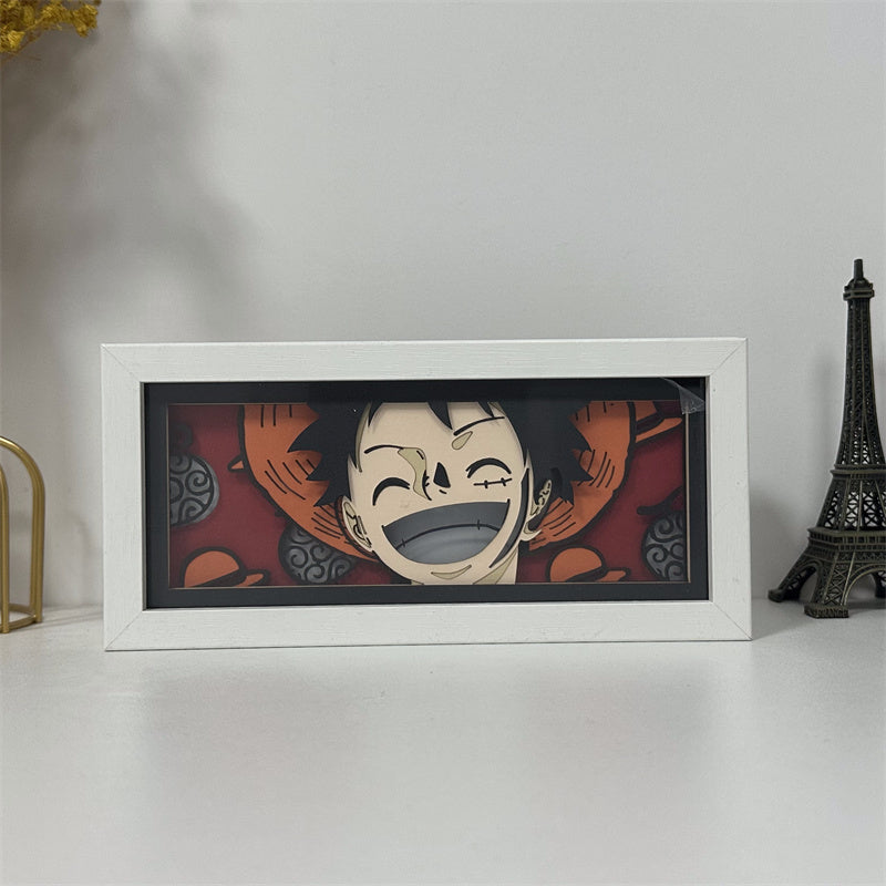 Anime theme RGB paper carving lamp, multi-color mode, remote control dimming