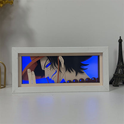Anime theme RGB paper carving lamp, multi-color mode, remote control dimming