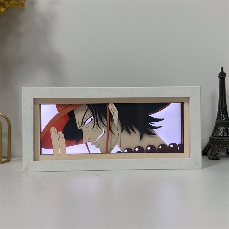 Anime theme RGB paper carving lamp, multi-color mode, remote control dimming