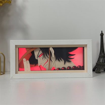 Anime theme RGB paper carving lamp, multi-color mode, remote control dimming
