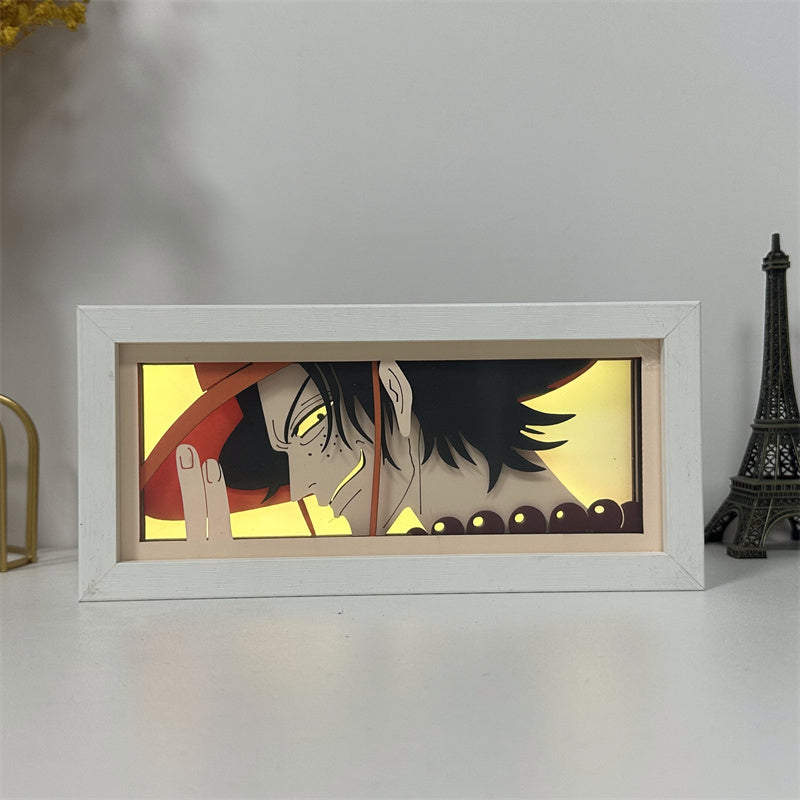 Anime theme RGB paper carving lamp, multi-color mode, remote control dimming