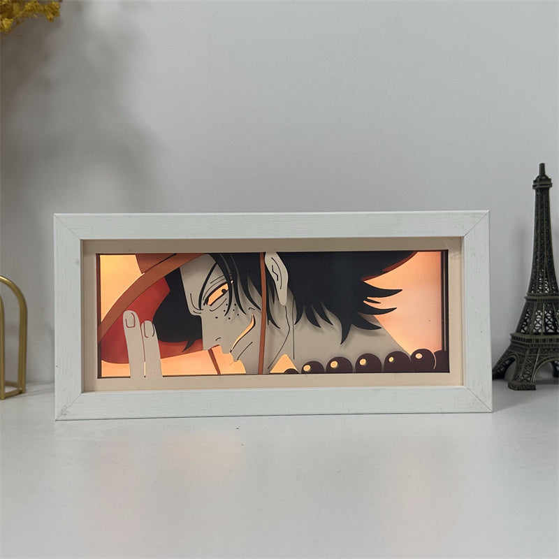 Anime theme RGB paper carving lamp, multi-color mode, remote control dimming