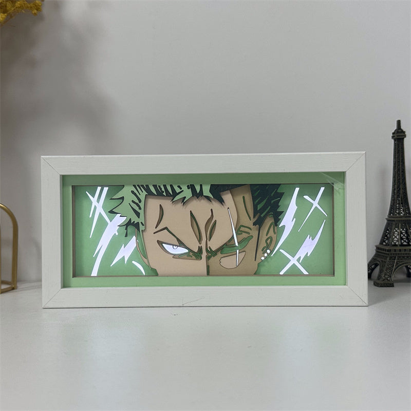 Anime theme RGB paper carving lamp, multi-color mode, remote control dimming