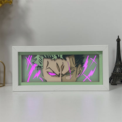 Anime theme RGB paper carving lamp, multi-color mode, remote control dimming