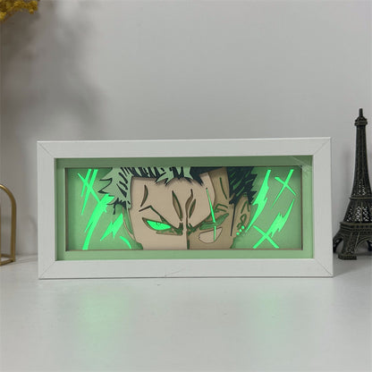Anime theme RGB paper carving lamp, multi-color mode, remote control dimming