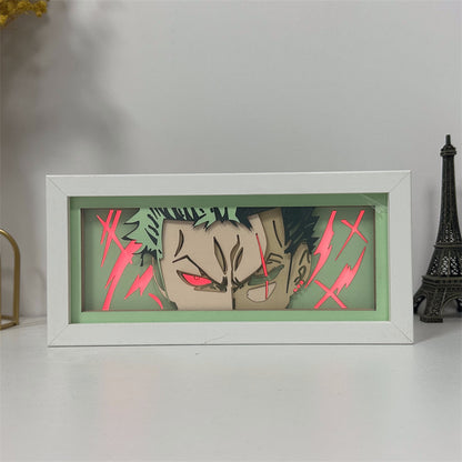 Anime theme RGB paper carving lamp, multi-color mode, remote control dimming