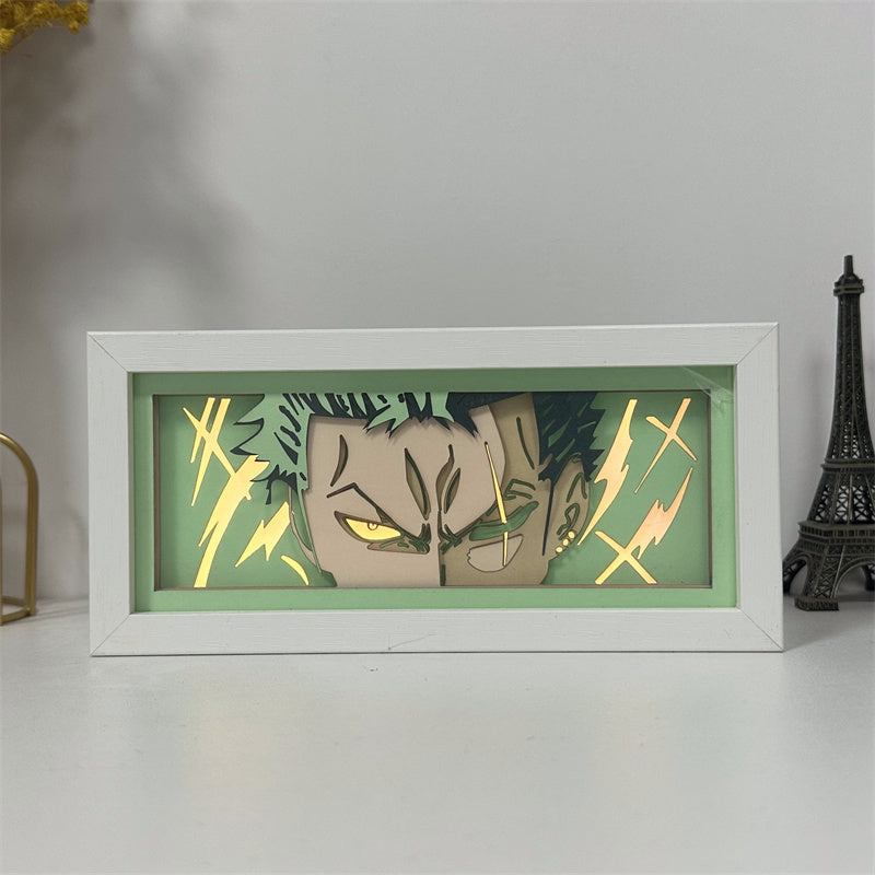 Anime theme RGB paper carving lamp, multi-color mode, remote control dimming