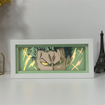 Anime theme RGB paper carving lamp, multi-color mode, remote control dimming