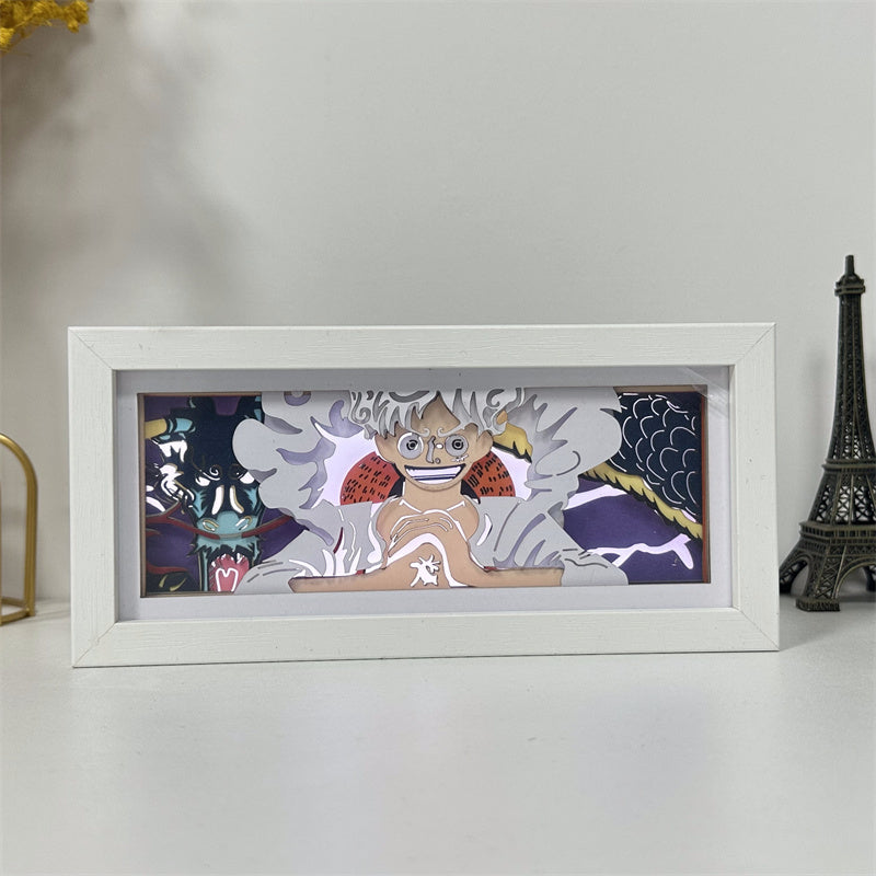 Anime theme RGB paper carving lamp, multi-color mode, remote control dimming