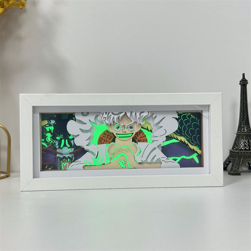 Anime theme RGB paper carving lamp, multi-color mode, remote control dimming