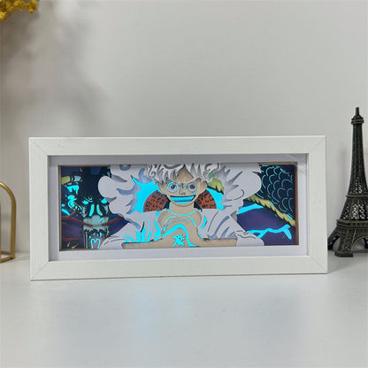 Anime theme RGB paper carving lamp, multi-color mode, remote control dimming