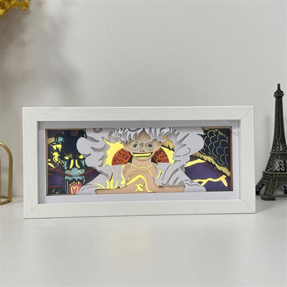 Anime theme RGB paper carving lamp, multi-color mode, remote control dimming