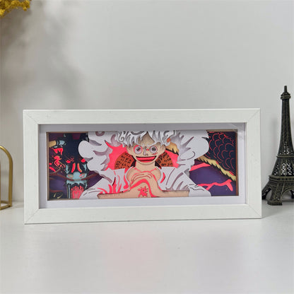 Anime theme RGB paper carving lamp, multi-color mode, remote control dimming