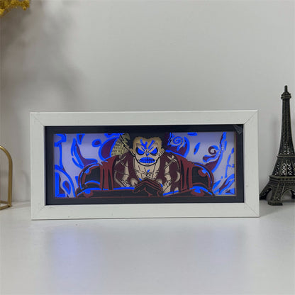 Anime theme RGB paper carving lamp, multi-color mode, remote control dimming